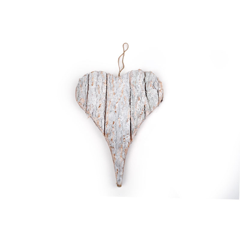 akasztós fekéreg szív antikolt szürke 38x51cm