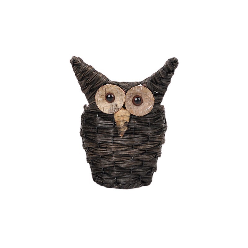 műanyag bagoly orchidea v&aacute;za barna 14x15/23cm