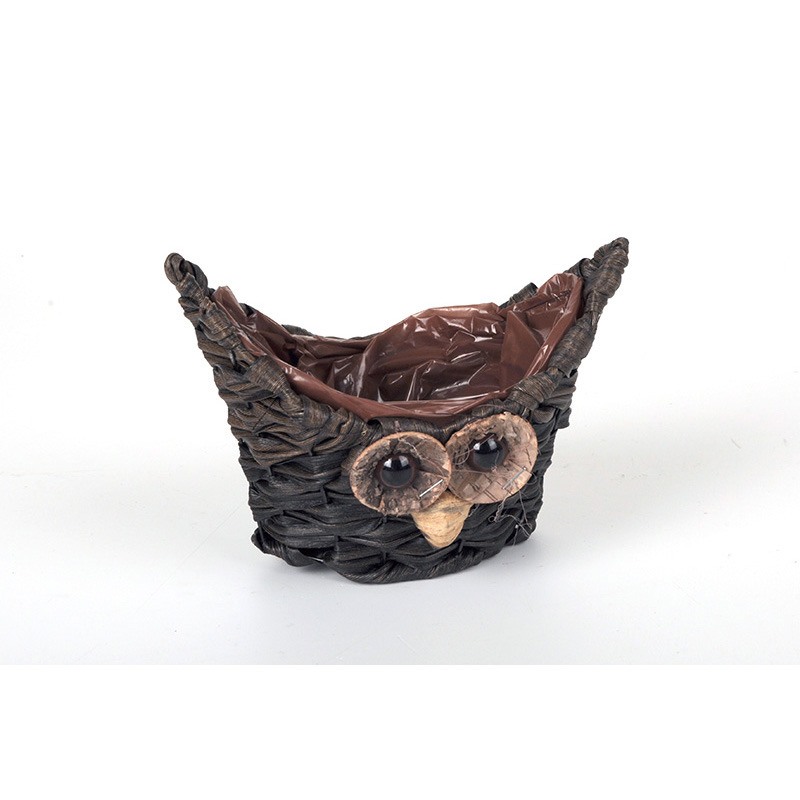 ívelt tetejű ovális műanyag ba goly tál barna 20x12x8/14cm