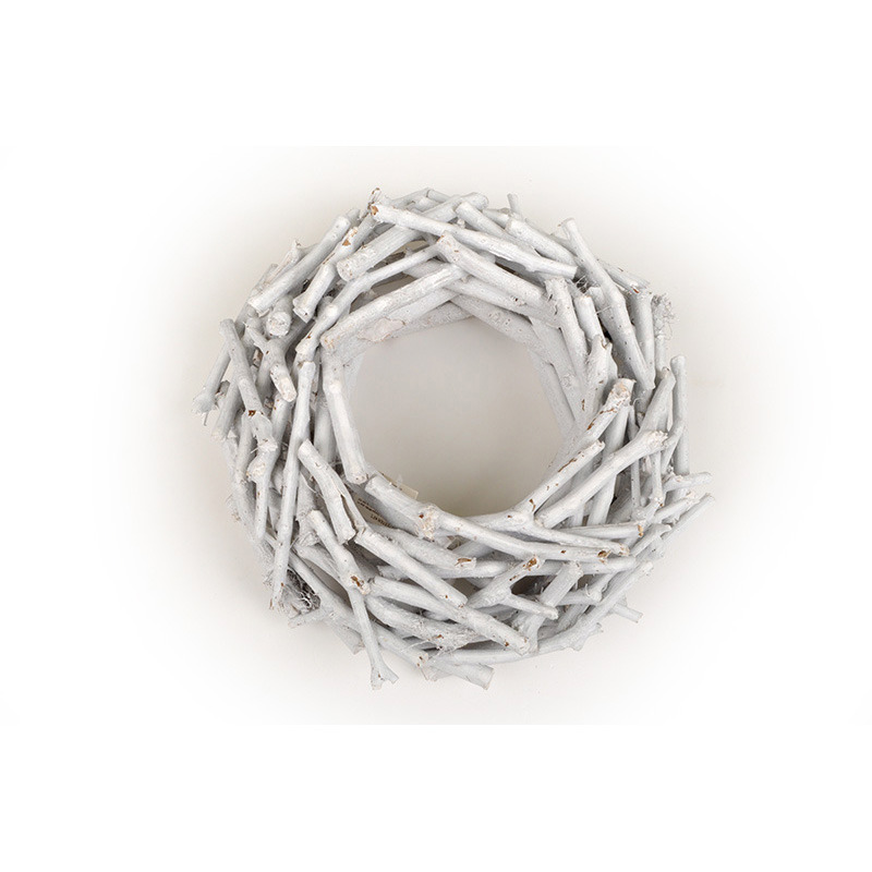 apr&iacute;tott fa koszor&uacute; feh&eacute;r 30x 8cm