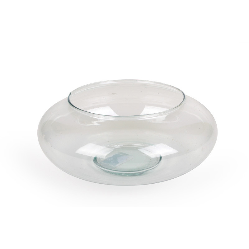 ívelt oldalú üveg tál 25x11cm
