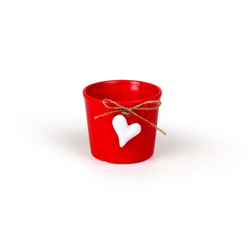 ker&aacute;mia kasp&oacute; piros feh&eacute;r sz&iacute;vvel 10,5x8,5cm