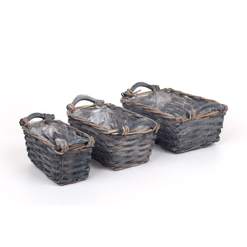 sz&ouml;gletes has&iacute;tott vessző t&aacute;l szett k&eacute;t fa f&uuml;llel sz&uuml;rke 28x19x10,5cm S/3