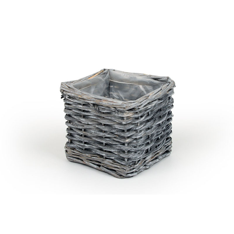 hasított fa kockakaspó szürke 14,5x14,5x13cm