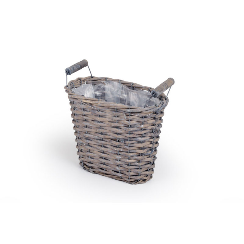 ov&aacute;lis has&iacute;tott vessző magas&iacute;tott t&aacute;l k&eacute;t fa f&uuml;llel sz&uuml;rke 21x13x18/2