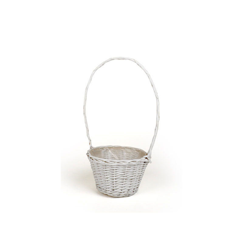 hasított vessző füles kosár fehér 25x16/55cm