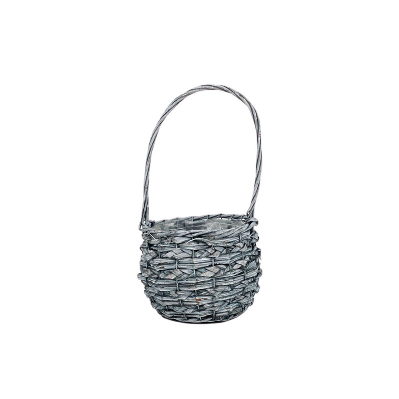 kukoricalevél füles kosár szür ke 18x17/43cm