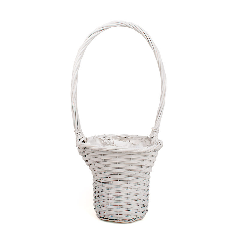 hasított fa magasított füles kosár szürke 25x22/56cm