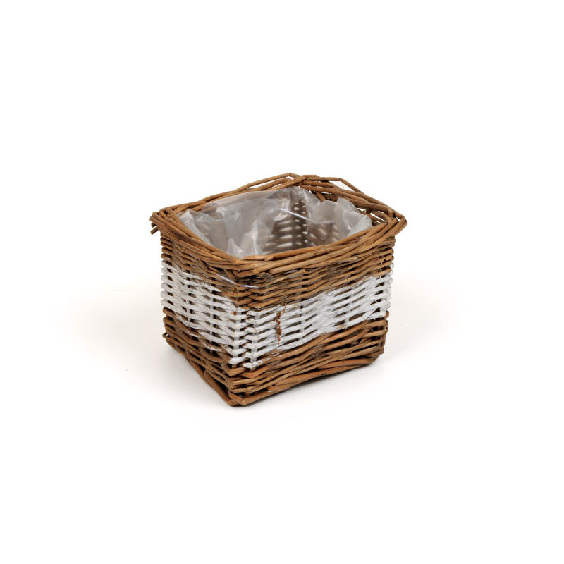 vessző kockat&aacute;l nat&uacute;r-feh&eacute;r 13x13x9cm