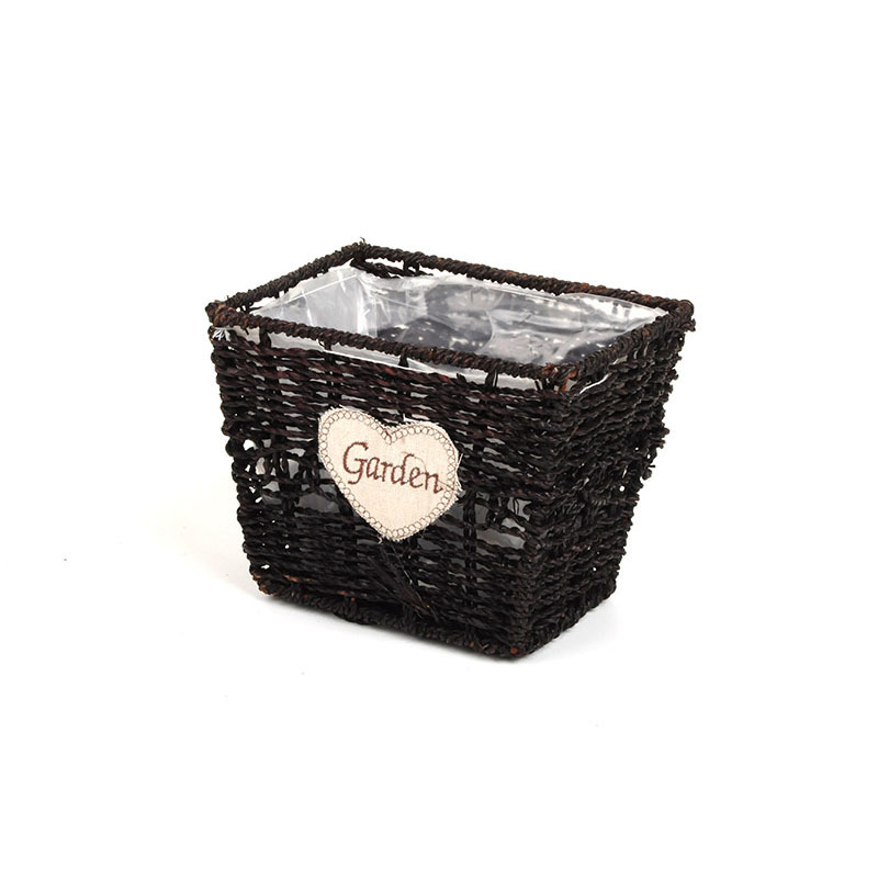 sz&ouml;gletes magas&iacute;tott k&ouml;t&eacute;l t&aacute;l Garden felirattal barna 21x15,5x16cm