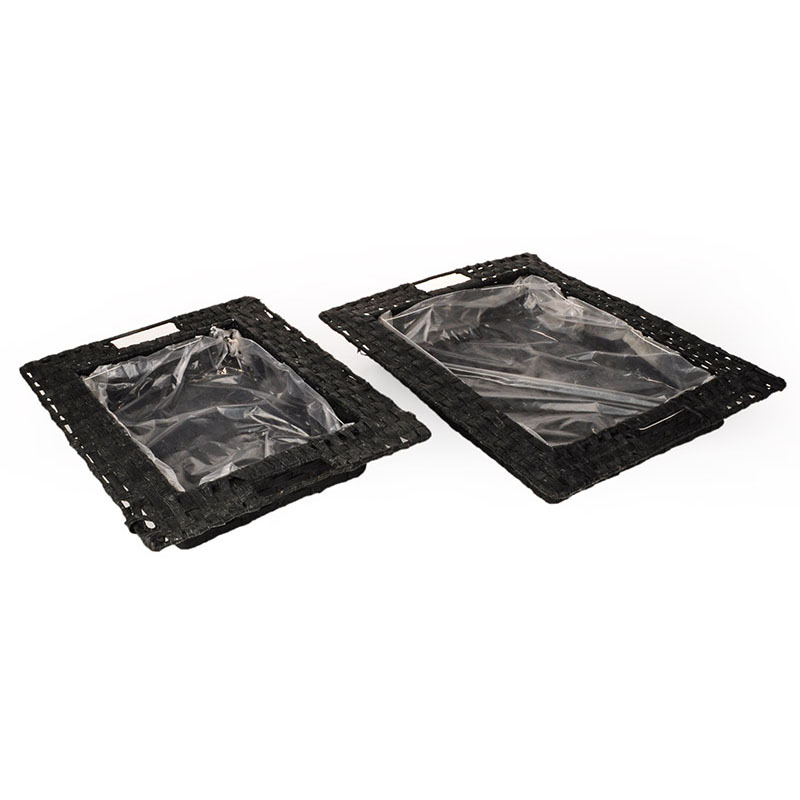 sz&ouml;gletes peremes t&aacute;l szett s&ouml;t&eacute;tbarna 49x40x7,5cm S/2