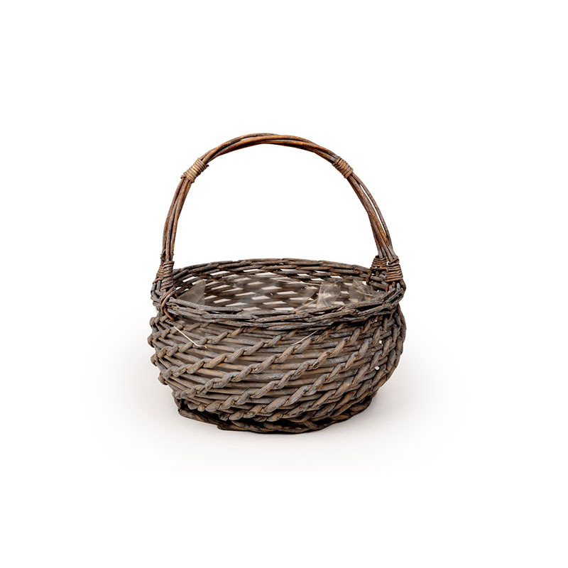 vessző f&uuml;les kos&aacute;r sz&uuml;rke 30x 15/34cm