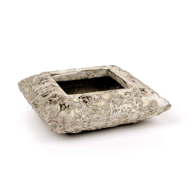 sz&ouml;gletes vir&aacute;gmint&aacute;s kő t&aacute;l sz&uuml;rke 21x21x7cm