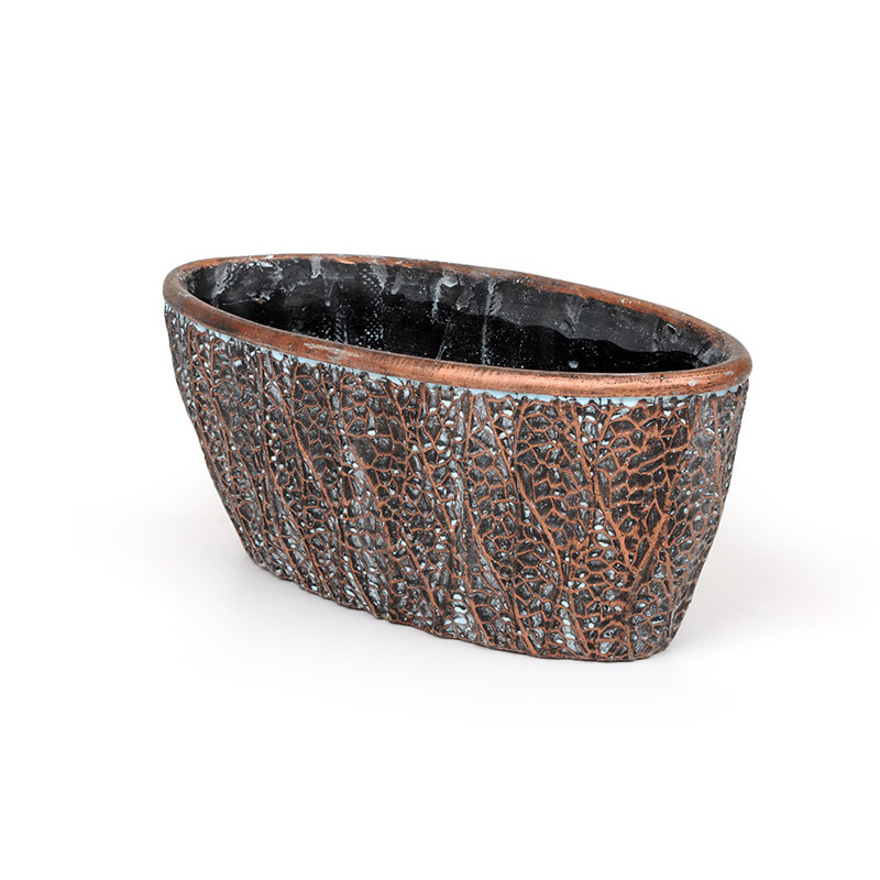 anyag&aacute;ban mint&aacute;zott ov&aacute;lis kőt&aacute;l bronz 28x12,5x13cm