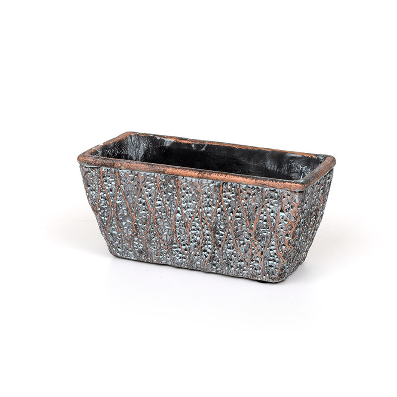 szögletes anyagában mintázott kőtál bronz 19x9x9cm