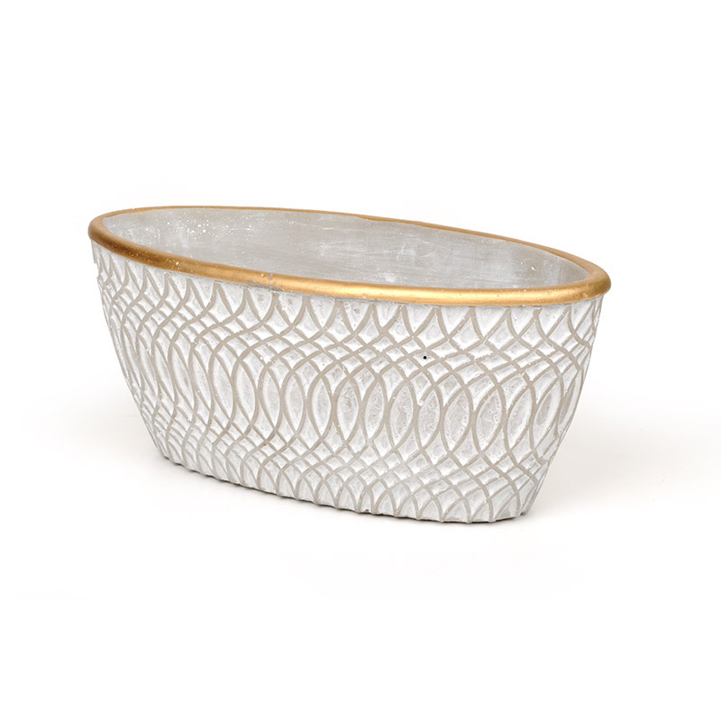 aranyszeg&eacute;lyes ov&aacute;lis kőt&aacute;l sz&uuml;rke 28x12,5x13cm