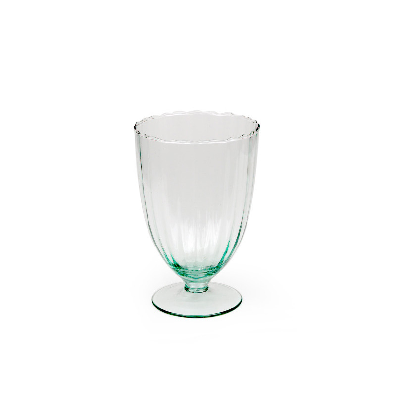 optic dekorációs talpas üveg pohár 11,5x18cm