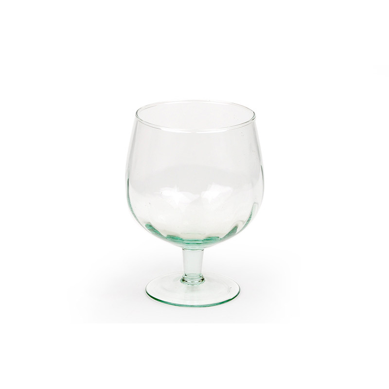 dekorációs talpas üveg pohár 9,5x15,5cm