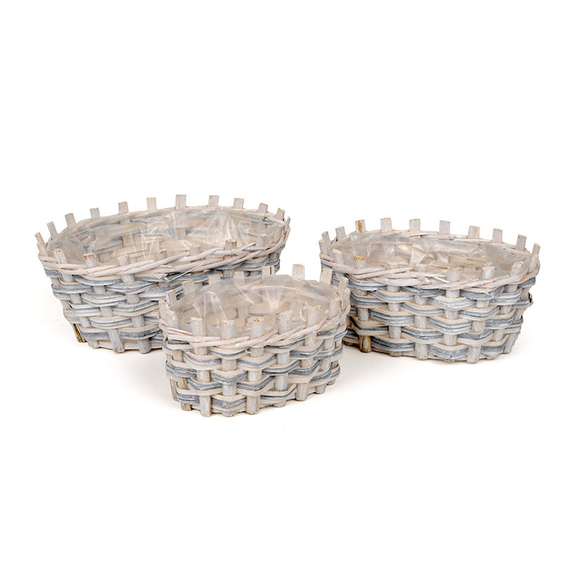 ov&aacute;lis has&iacute;tott fa t&aacute;l szett sz&uuml;rke 32x23x13cm S/3