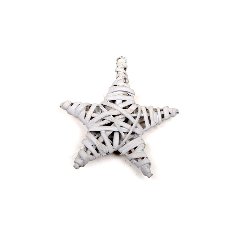 has&iacute;tott vessző csillag feh&eacute;r 10cm 10db/csomag