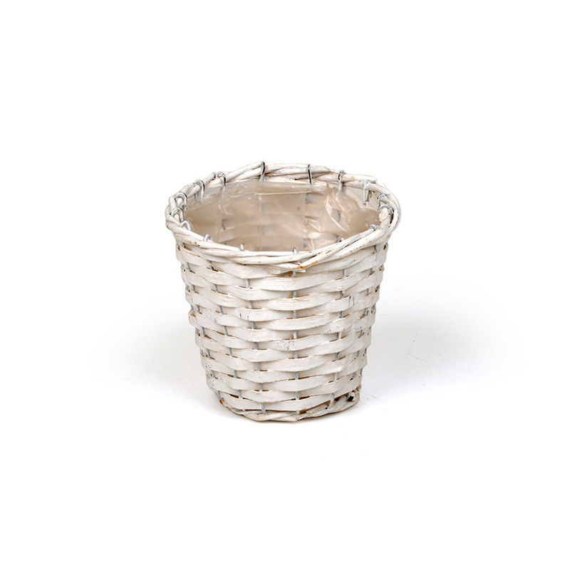 hasított fa kaspó fehér 16x15 cm