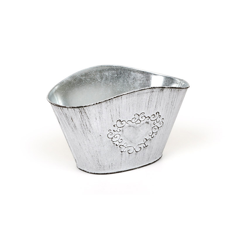 ov&aacute;lis sz&iacute;vmint&aacute;s cink t&aacute;l antikolt feh&eacute;r 24x17x12,5/14cm