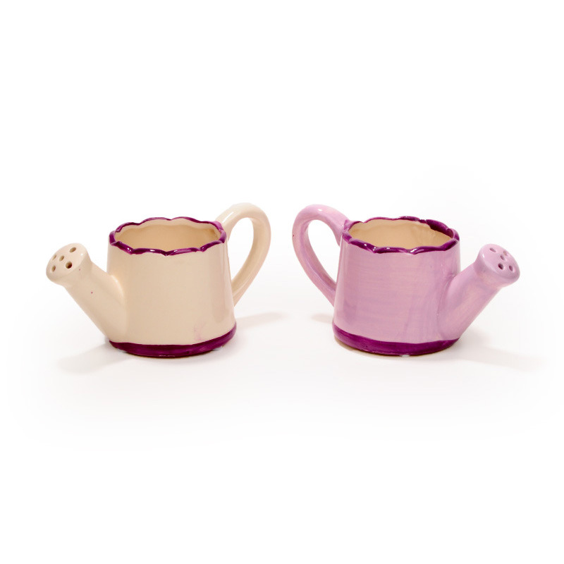 ker&aacute;mia locsol&oacute;kanna mix lila peremmel feh&eacute;r-levendula 7x6,5cm