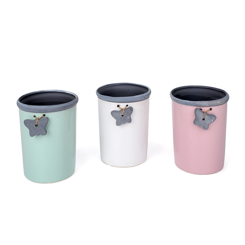 orchidea kaspó mix lepkével fehér-rózsaszín-zöld 13x17cm