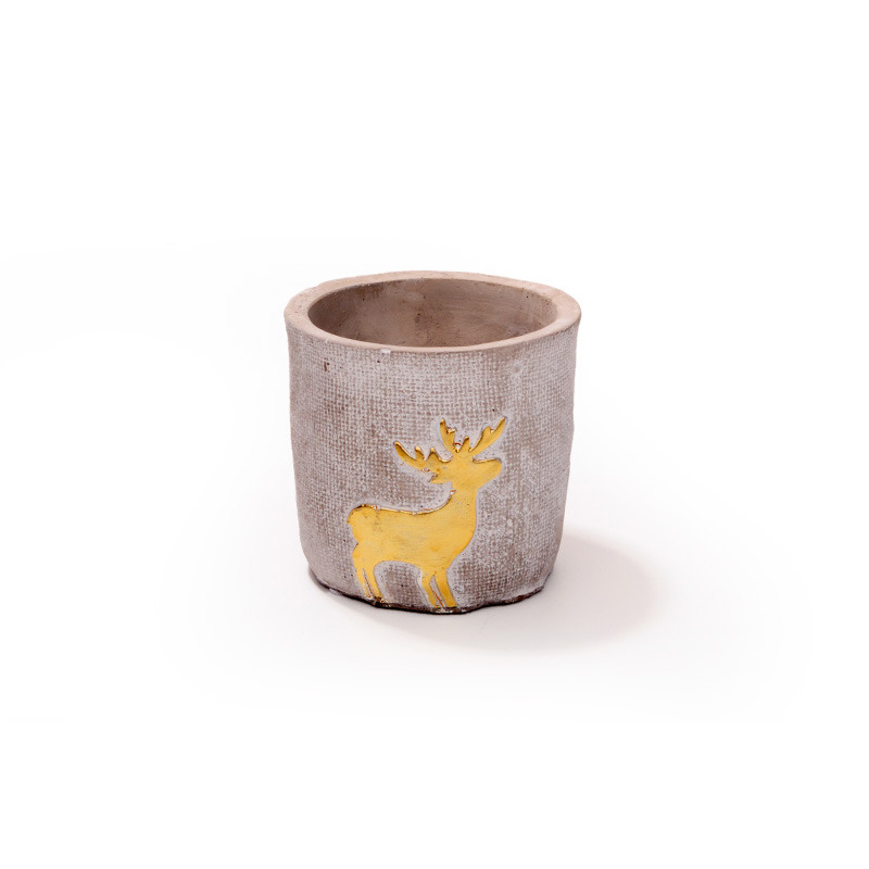 szarvasmint&aacute;s cement henger kasp&oacute; arany-sz&uuml;rke 8x7,5cm