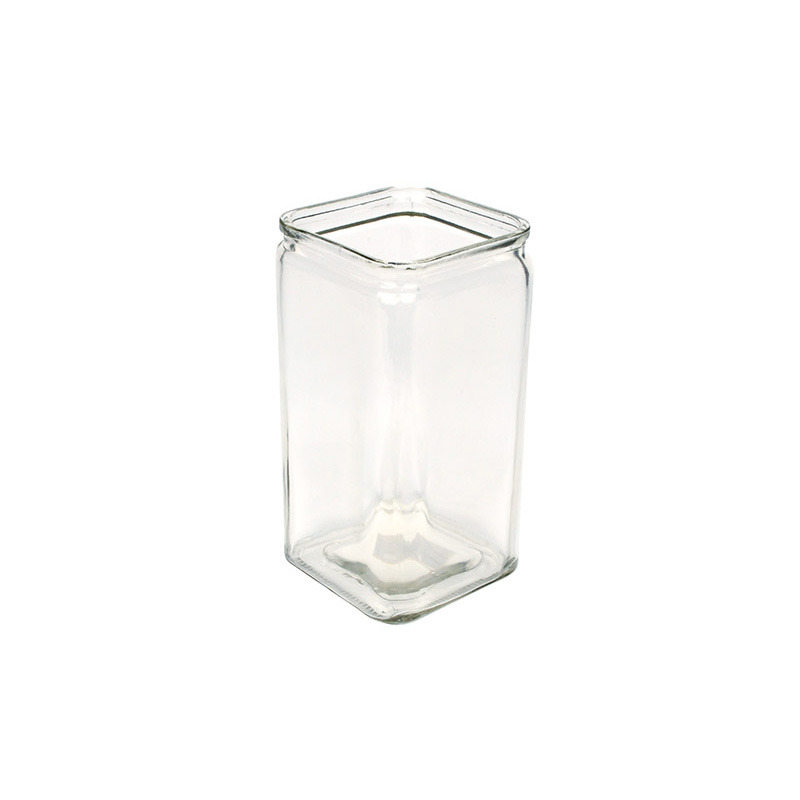 szögletes peremes üveg váza 12x12x23cm
