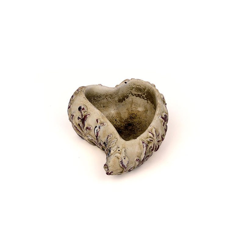 sz&iacute;v alak&uacute; vir&aacute;gmint&aacute;s kőt&aacute;l sz&uuml;rke 17x11x6cm