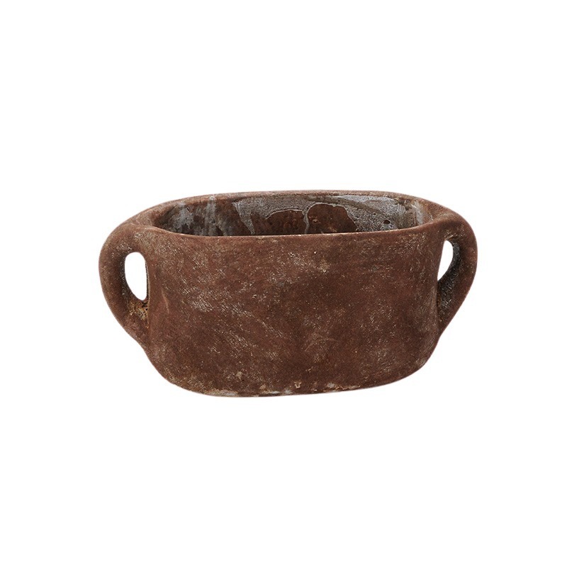 ovális kőtál rozsdabarna 36x 15,5x17cm