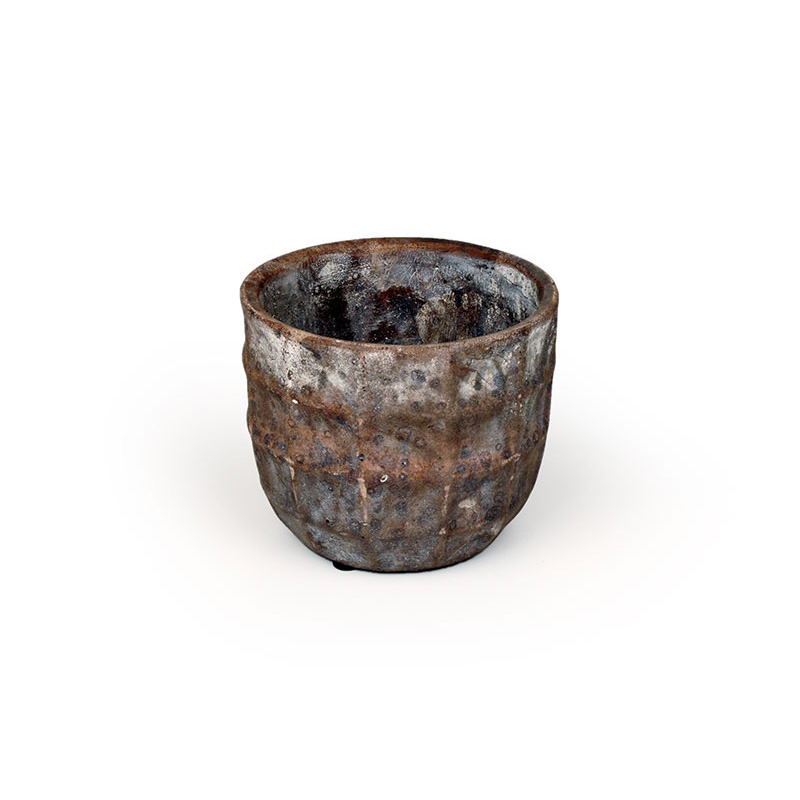 Rustic kőkaspó antikolt barna 12,5x10,5