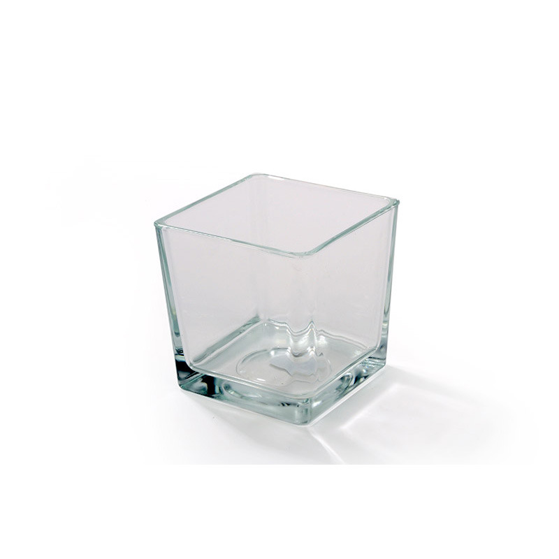 kocka alakú üveg váza 10x10x10 cm
