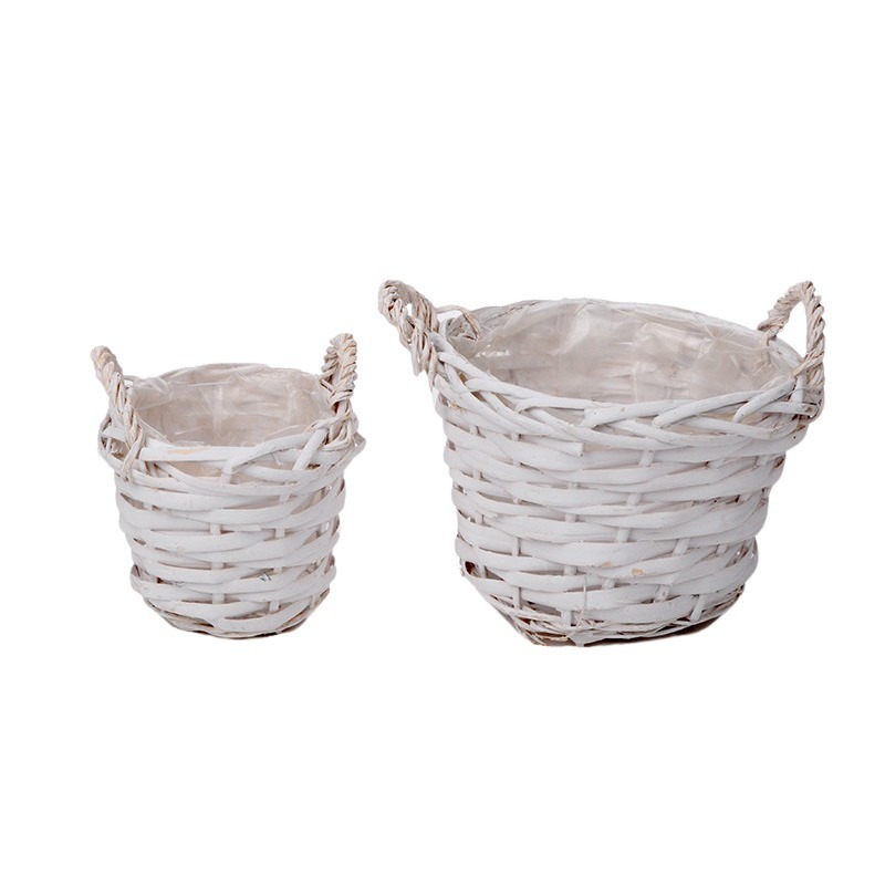 has&iacute;tott vessző kasp&oacute; szett k&eacute;t f&uuml;llel feh&eacute;r 12/19x11,5/12cm S/2