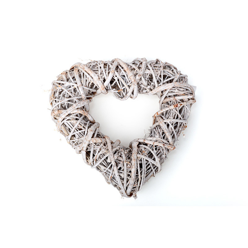 sz&iacute;v alak&uacute; vessző koszor&uacute;alap feh&eacute;r 30cm