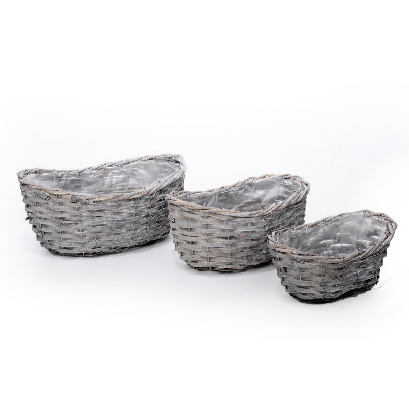 ov&aacute;lis has&iacute;tott fa t&aacute;l szett sz&uuml;rke 32x22x14cm S/3