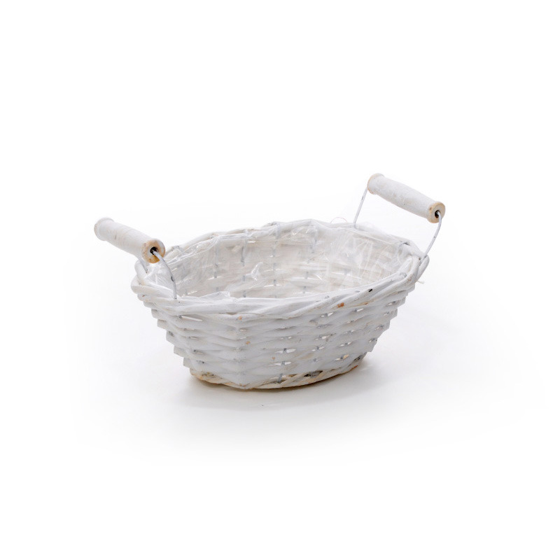 ov&aacute;lis has&iacute;tott vessző t&aacute;l k&eacute;t f&uuml;llel feh&eacute;r 21x13x8/10,5cm