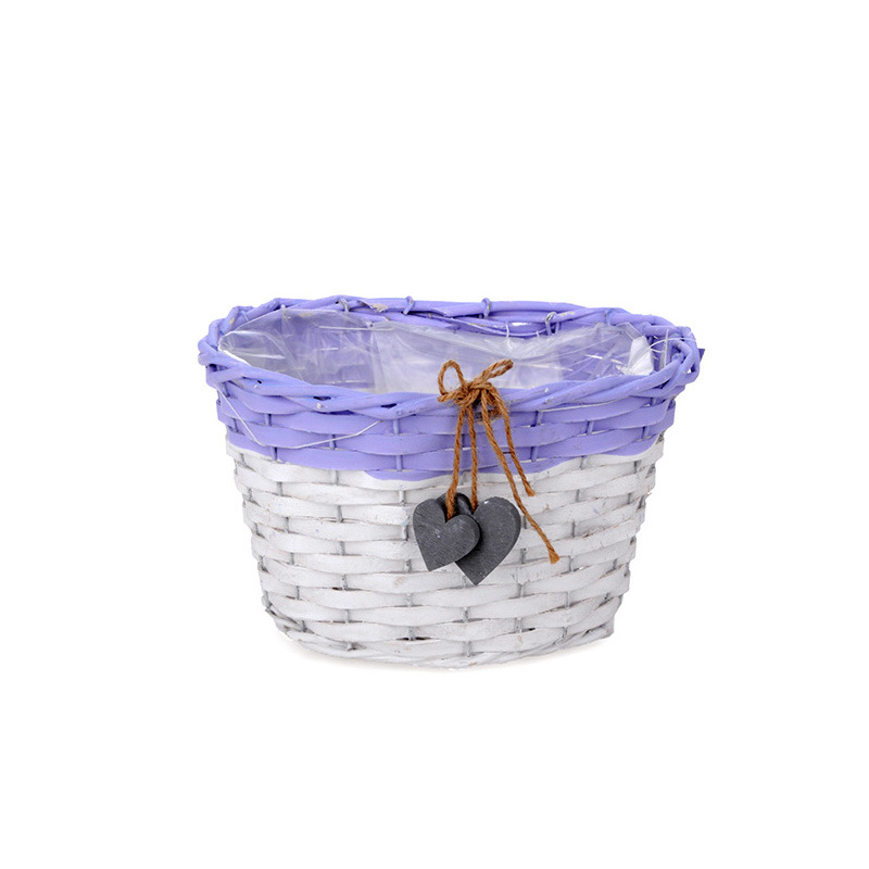 ov&aacute;lis has&iacute;tott fa t&aacute;l sz&iacute;vvel feh&eacute;r-lila 23x17x15cm