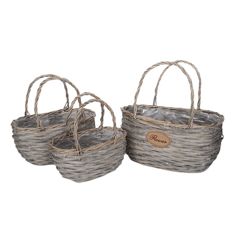 ridik&uuml;l szett  felirattal sz&uuml;rke S/3 43x28x22/43cm