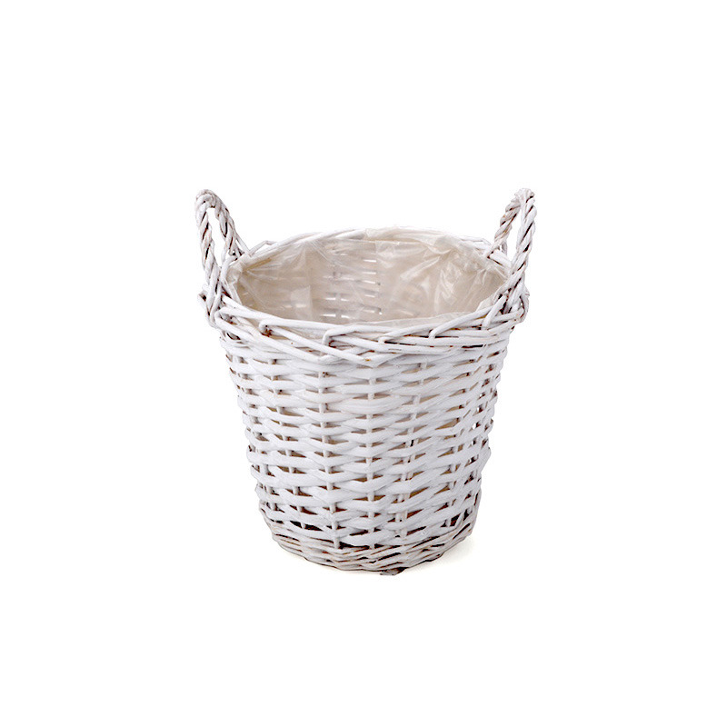 hasított vessző kaspó fehér 25x23/29cm