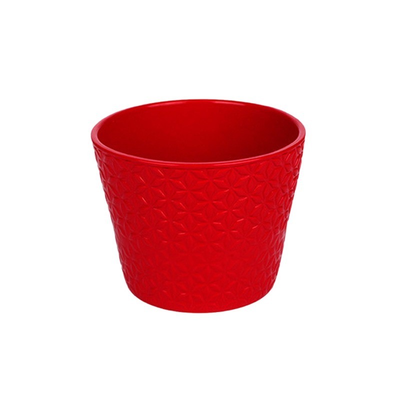 Star kerámia kaspó piros 13cm
