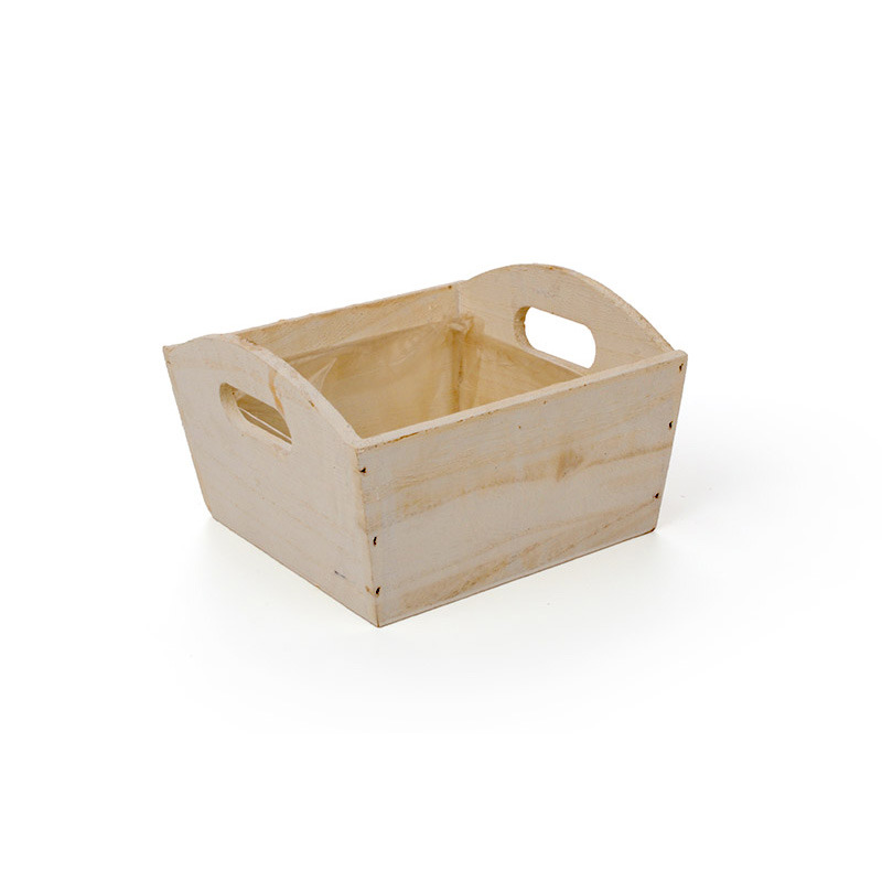 ívelt oldalú szögletes fa tál fehér 22,5x22x13cm