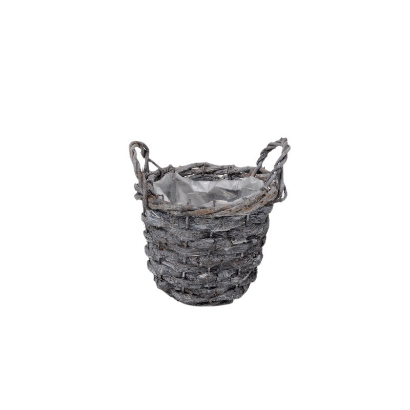 fakéreg kaspó két füllel szürke 15x12/16cm