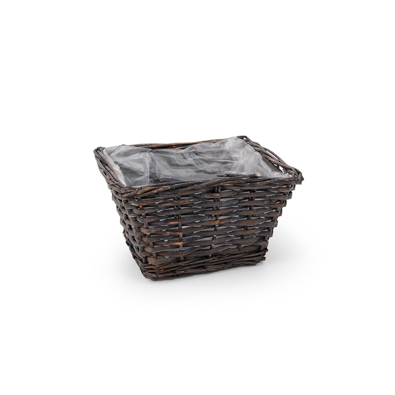 sz&ouml;gletes has&iacute;tott vessző t&aacute;l antikolt barna 21x16,5x12cm