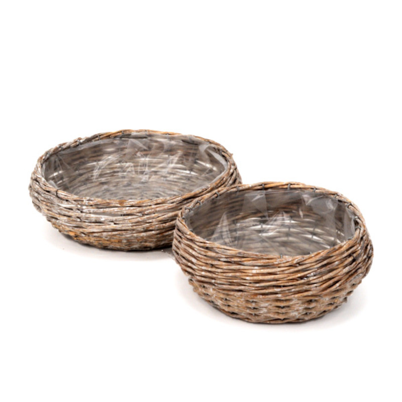 hasított tál szett vessző peremmel szürke 27x10cm S/2