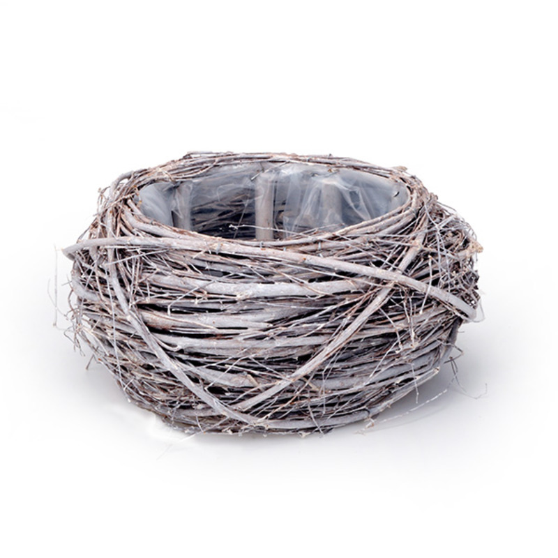 kerek vessző tál szürke 16/26x13cm