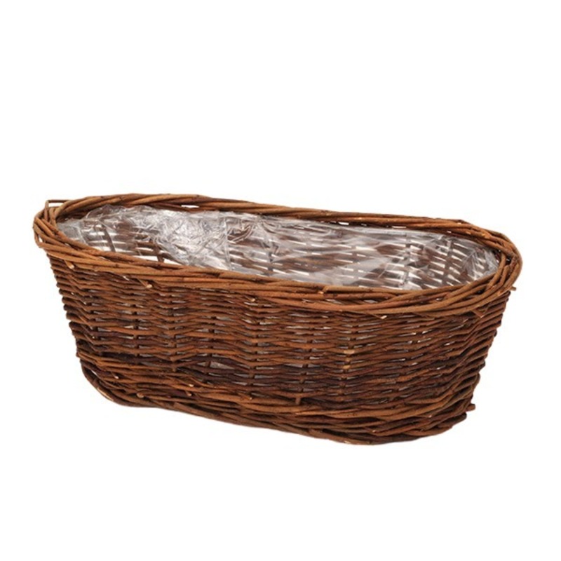 ov&aacute;lis nat&uacute;r vessző t&aacute;l barna 30x15x10cm