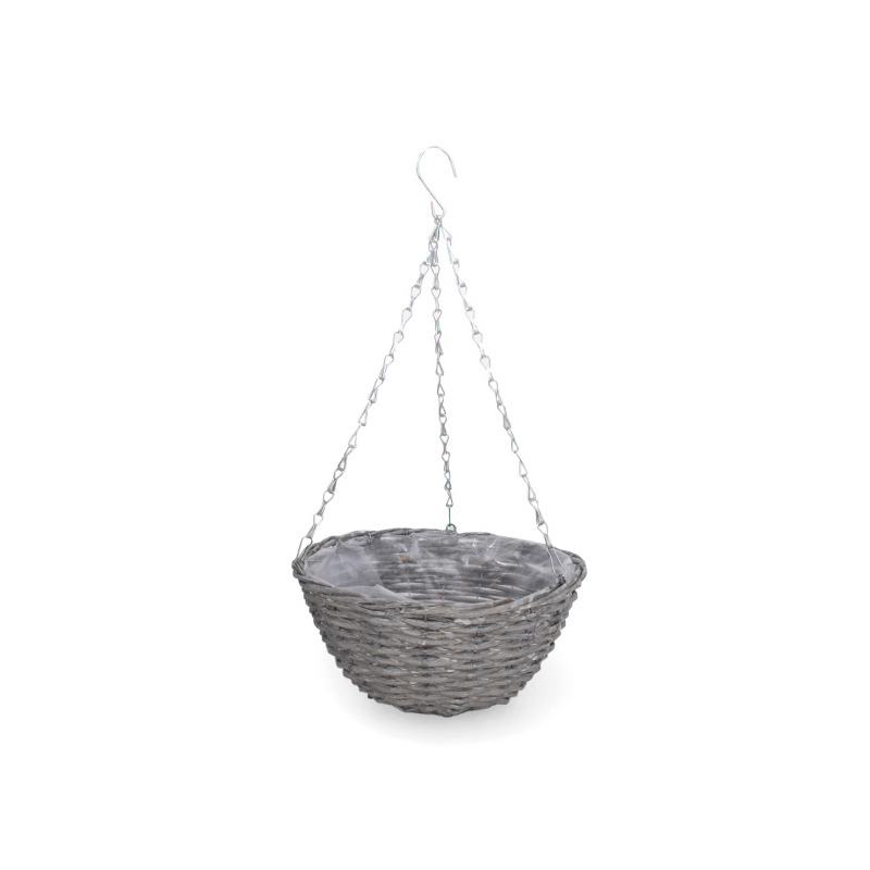 hasított vesző függőkosár szürke 30x27/56cm
