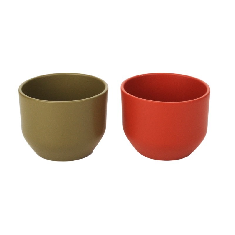 Forli kerámia kaspó mix 12cm matt oliva-matt paprikapiros